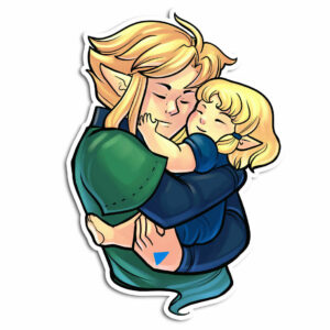 Link and Zelda Hug Sticker